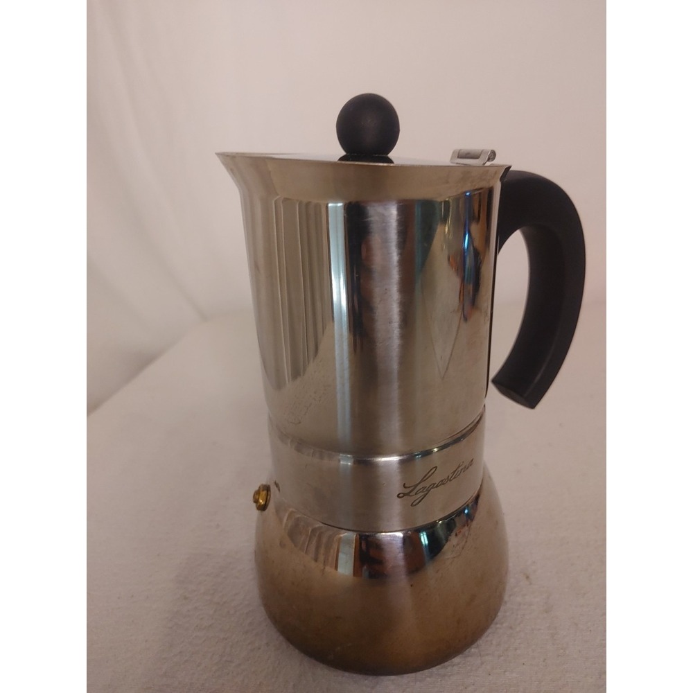 Lagostina Stovetop Camping Espresso Coffee Maker/ Pot For 6 Cups Stainless Steel - Picture 2 of 9